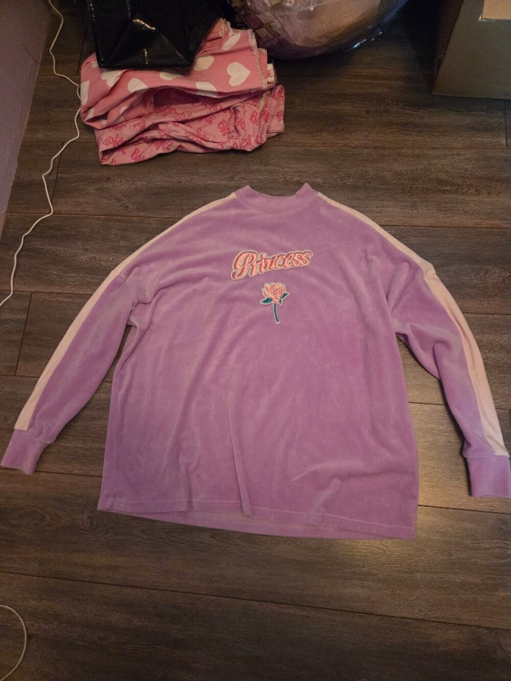 Lazy oaf Princess velvet sweater size Small